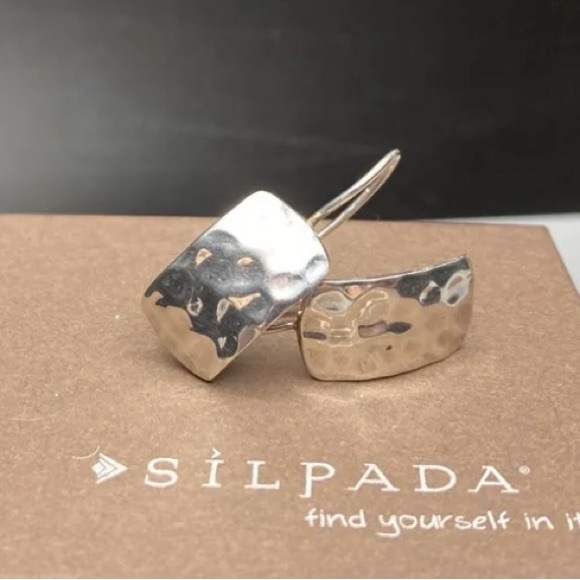 Silpada Sterling Silver Hammered Earrings W0991 - Picture 2 of 11